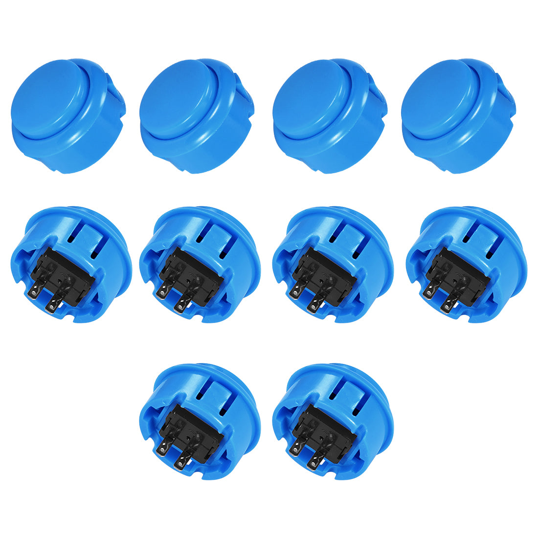 uxcell Uxcell 30mm Mounting Momentary Game Push Button Round for Video Games Green 10pcs