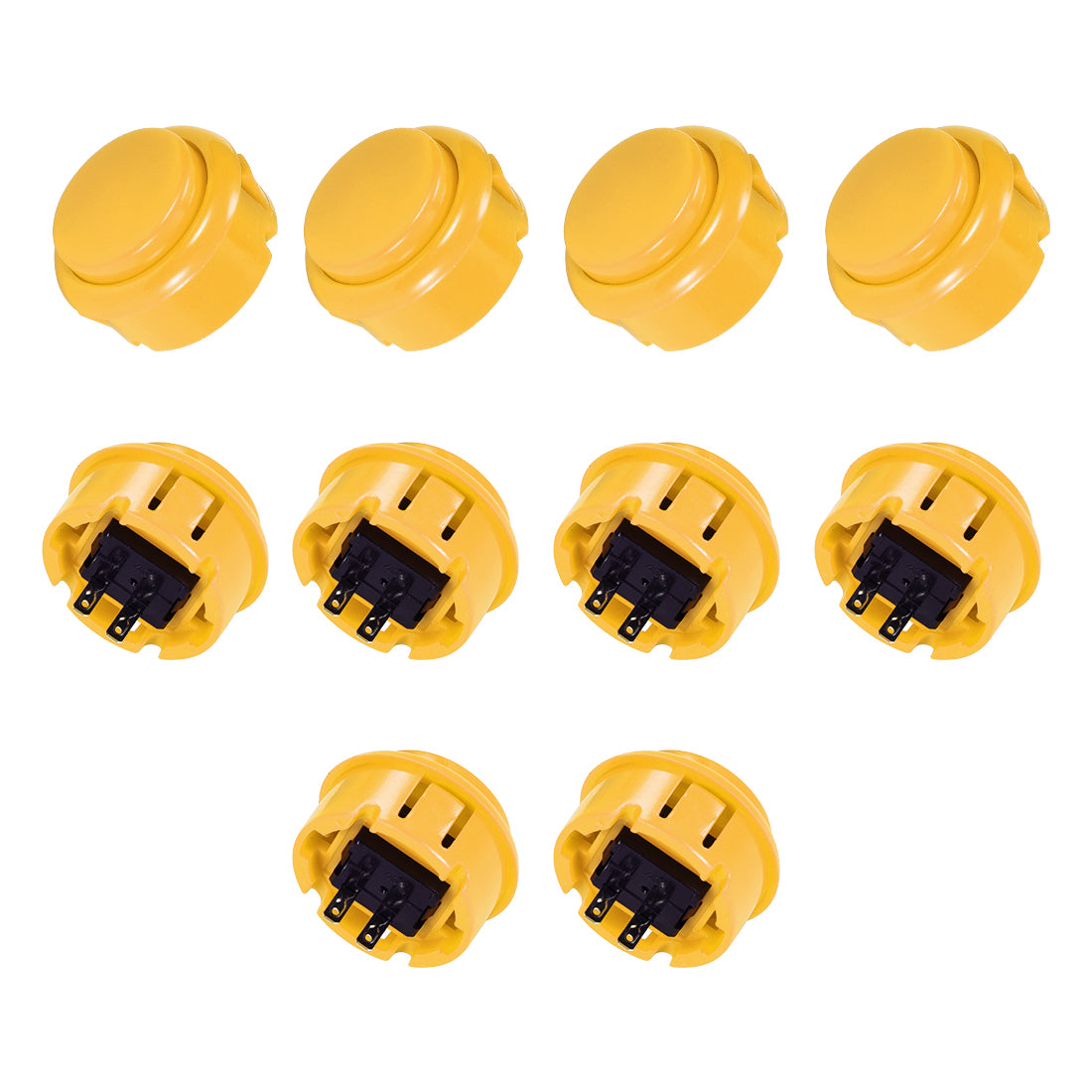 uxcell Uxcell 30mm Mounting Momentary Game Push Button Round for Video Games Green 10pcs