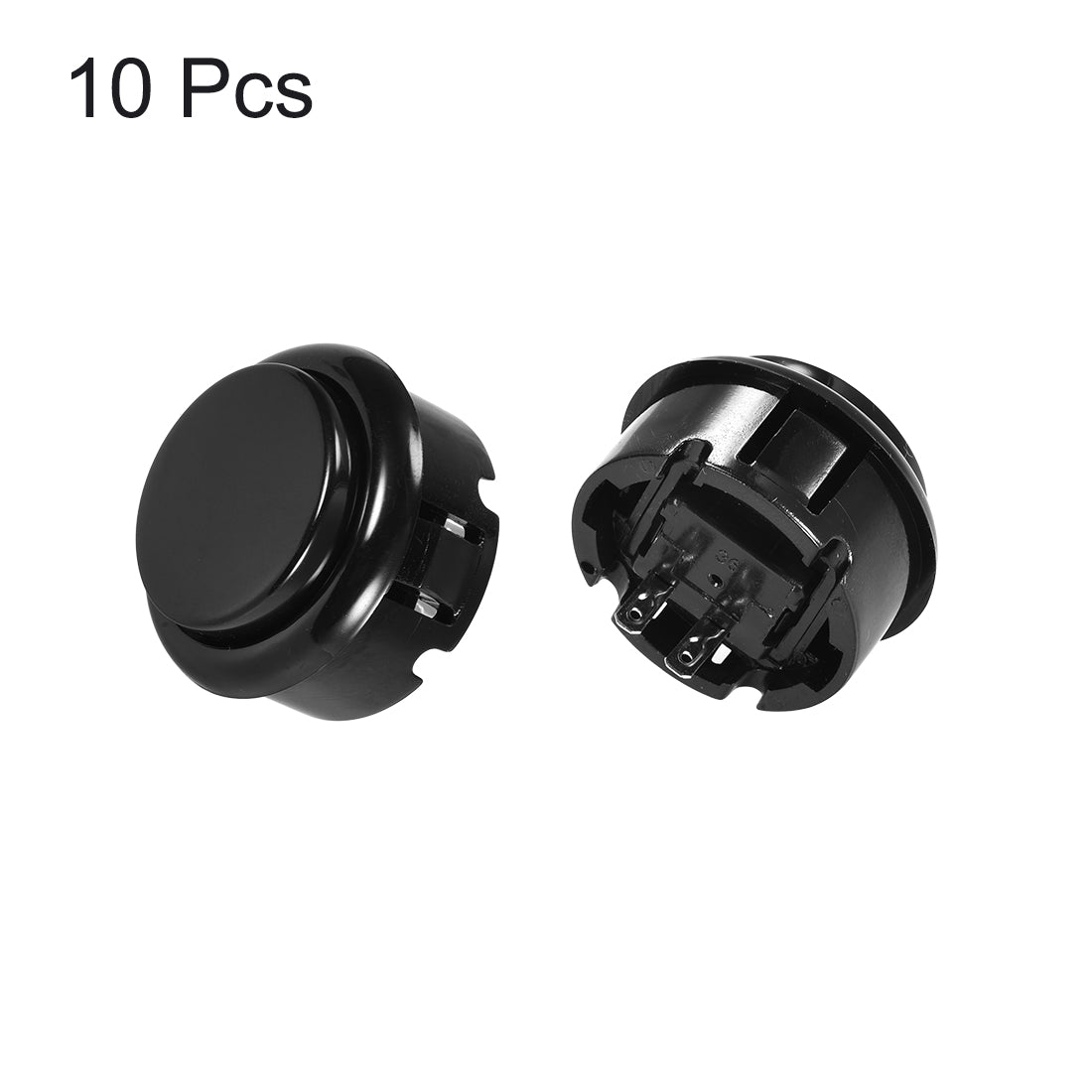 uxcell Uxcell 30mm Mounting Momentary Game Push Button Round for Video Games Green 10pcs