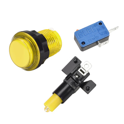 Harfington Uxcell Game Push Button Round LED Illuminated Push Switch with Micro switch for