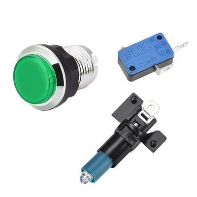 Harfington Uxcell Game Push Button Round LED Illuminated Push Switch with Micro switch