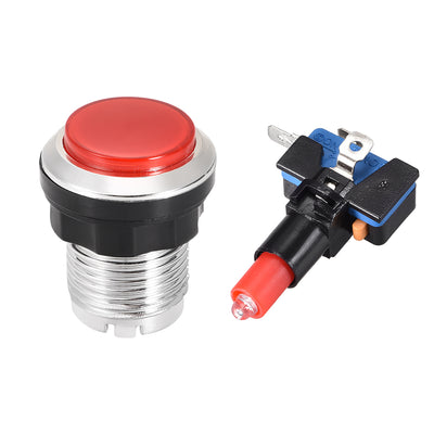 Harfington Uxcell Game Push Button Round LED Illuminated Push Switch with Micro switch