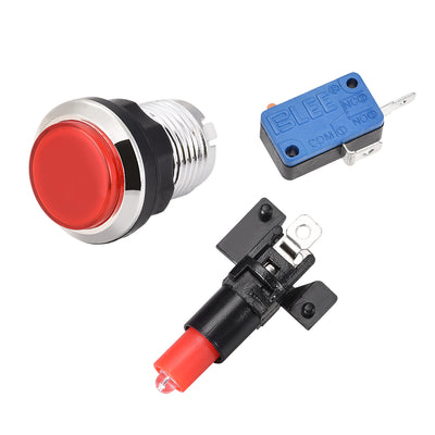 Harfington Uxcell Game Push Button Round LED Illuminated Push Switch with Micro switch