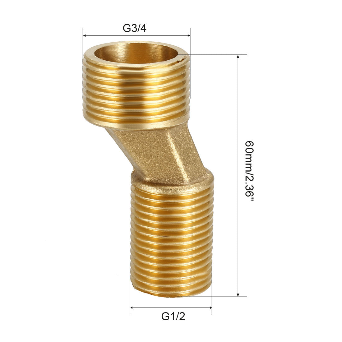 uxcell Uxcell Badewanne Duscharmatur verstellbarer Schwenkarm G1/2-G3/4 Adapter Ersatzteil