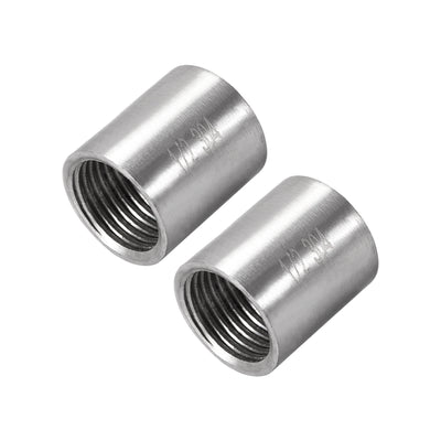 uxcell Uxcell Stainless Steel 304 Cast Pipe Fittings Coupling Fitting 1/2 x 1/2 G Female 2pcs