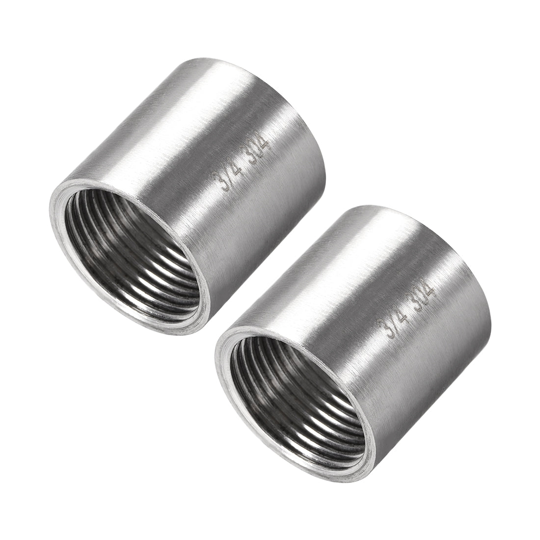 uxcell Uxcell Stainless Steel 304 Cast Pipe Fittings Coupling 3/4 x 3/4 G Female 2pcs