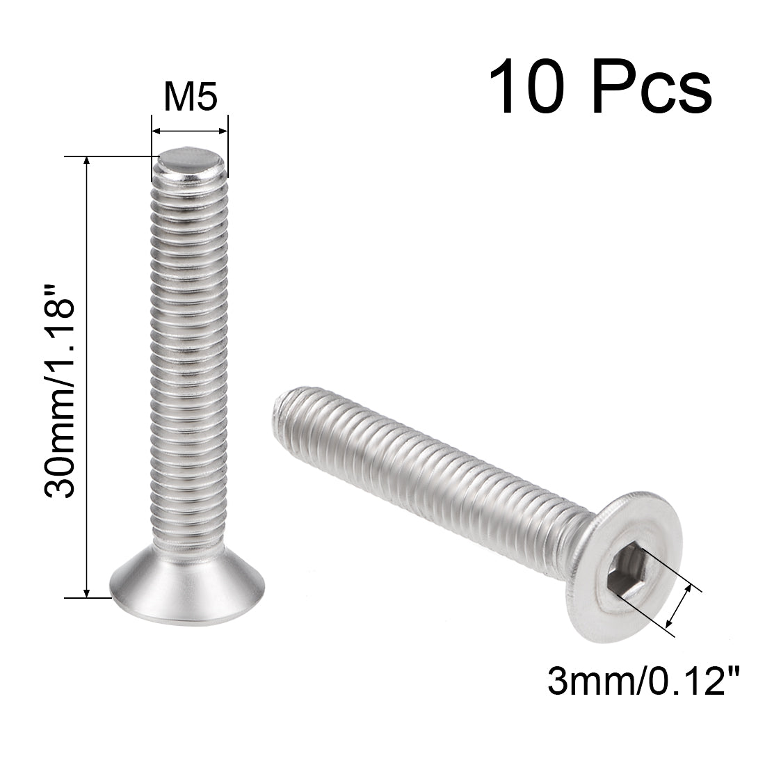 uxcell Uxcell Flachkopf maschinenschrauben Innensechskantschraube 304 Edelstahlschrauben
