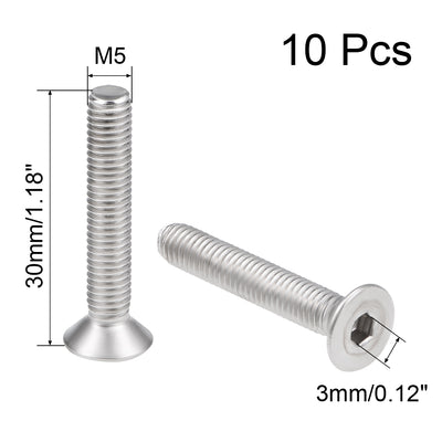 Harfington Uxcell Flachkopf maschinenschrauben Innensechskantschraube 304 Edelstahlschrauben