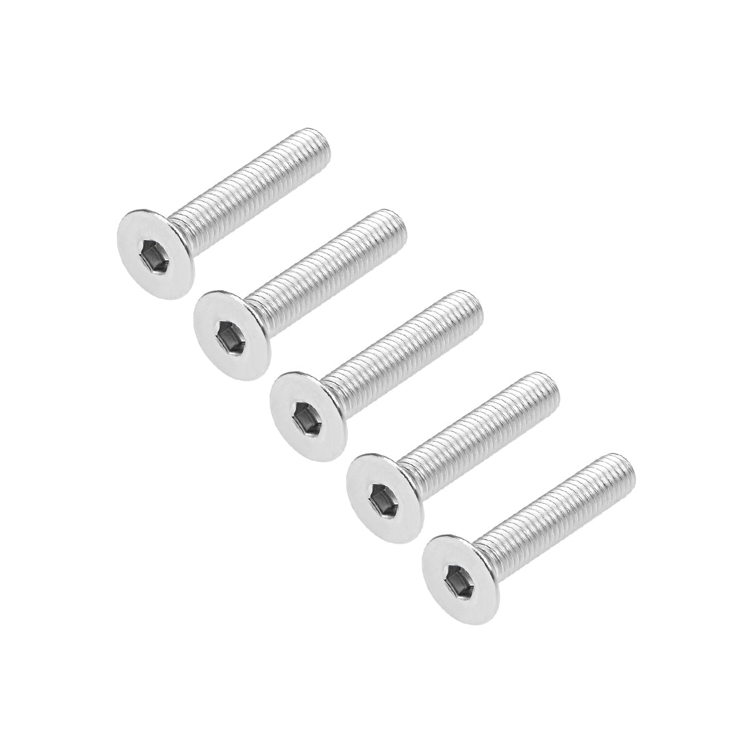 uxcell Uxcell Flat Head Screws Inner Hex Screw 304 Stainless Steel Fasteners Bolts 5pcs