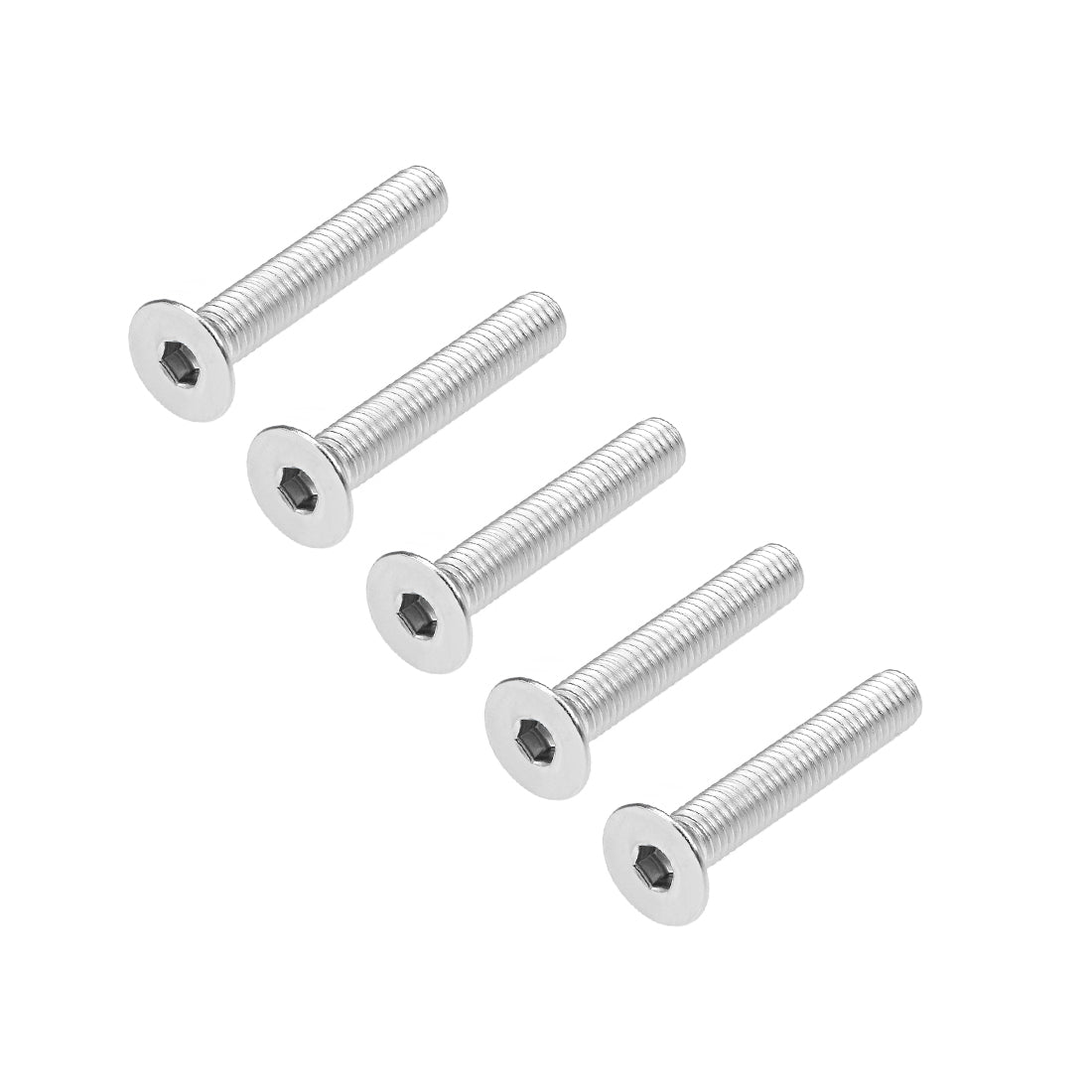 uxcell Uxcell Flat Head Screws Inner Hex Screw 304 Stainless Steel Fasteners Bolts 5pcs