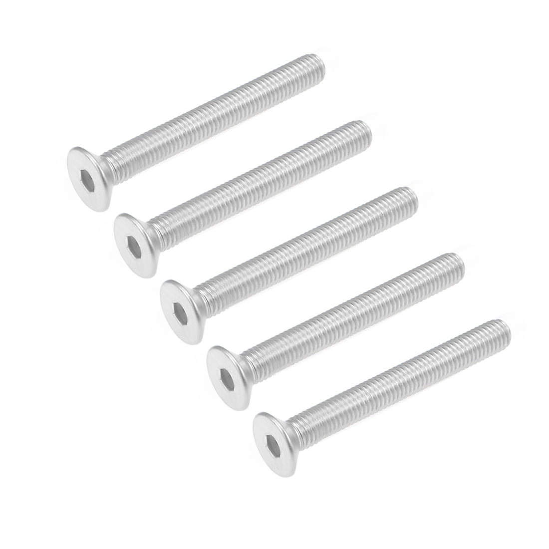 uxcell Uxcell Flat Head Screws Inner Hex Screw 304 Stainless Steel Fasteners Bolts 5pcs