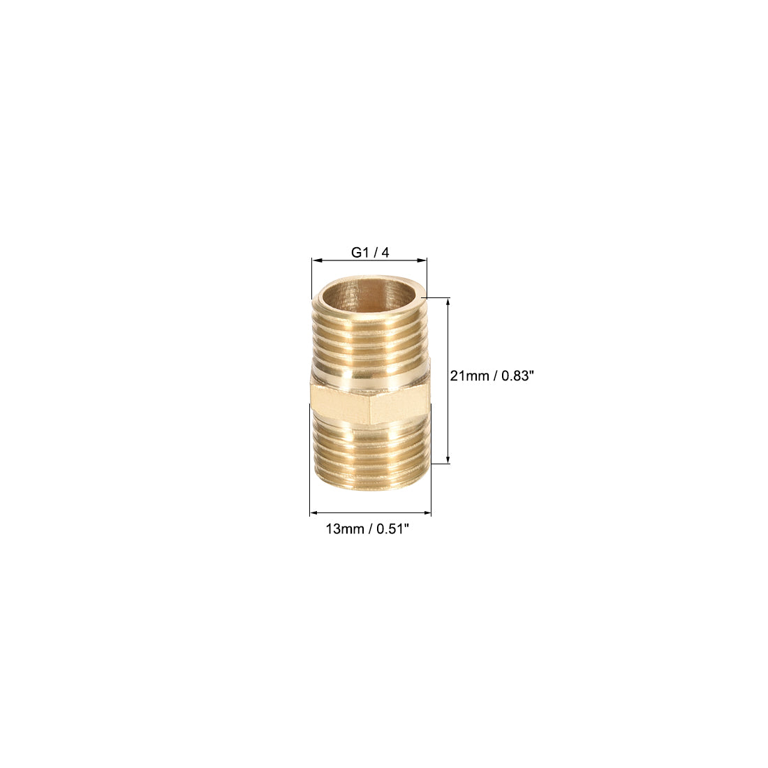 uxcell Uxcell Messing Rohrverbindungsstück Gerade Sechskant Kupplung Schlauchanschlüsse Außengewinde Gold G1 / 4 x G1 / 4 (2 Stück)