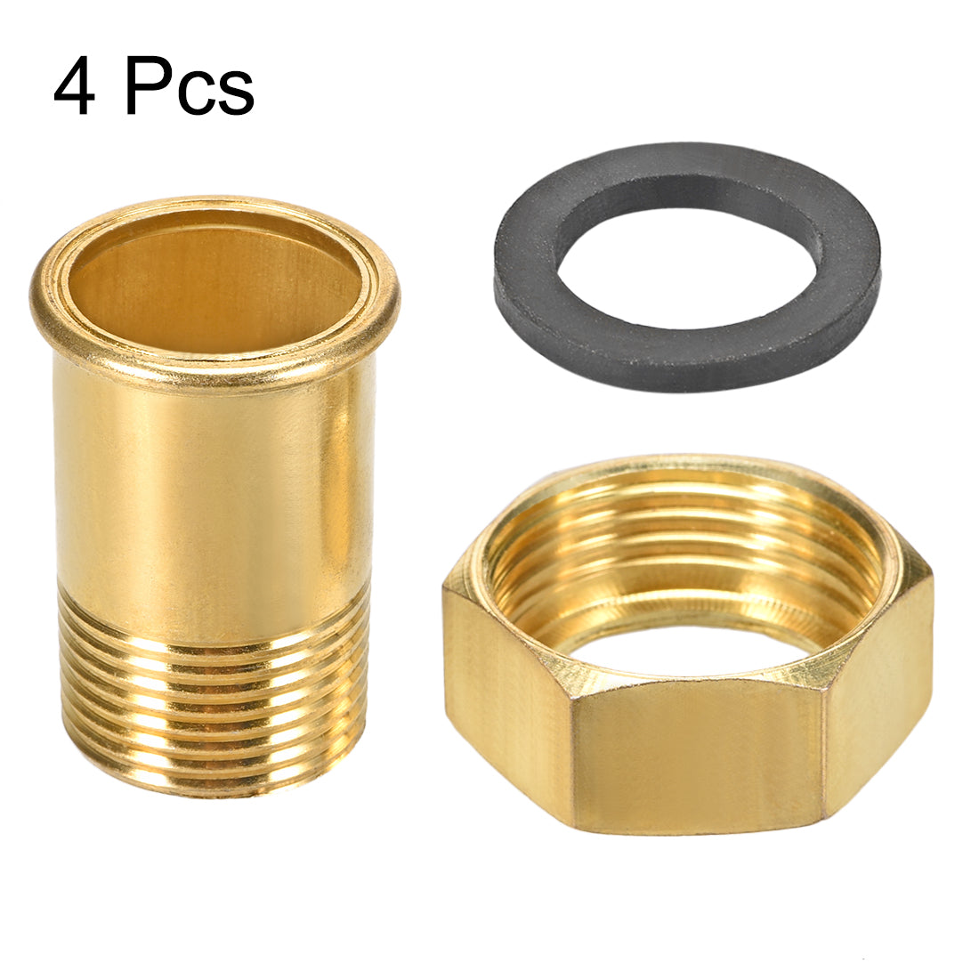 uxcell Uxcell Carbon Steel Pipe Fitting, Hex Nipple, PT3/4 Male x PT1 Female Threaded Connector Water Meter Coupling 52mm Length 4Pcs