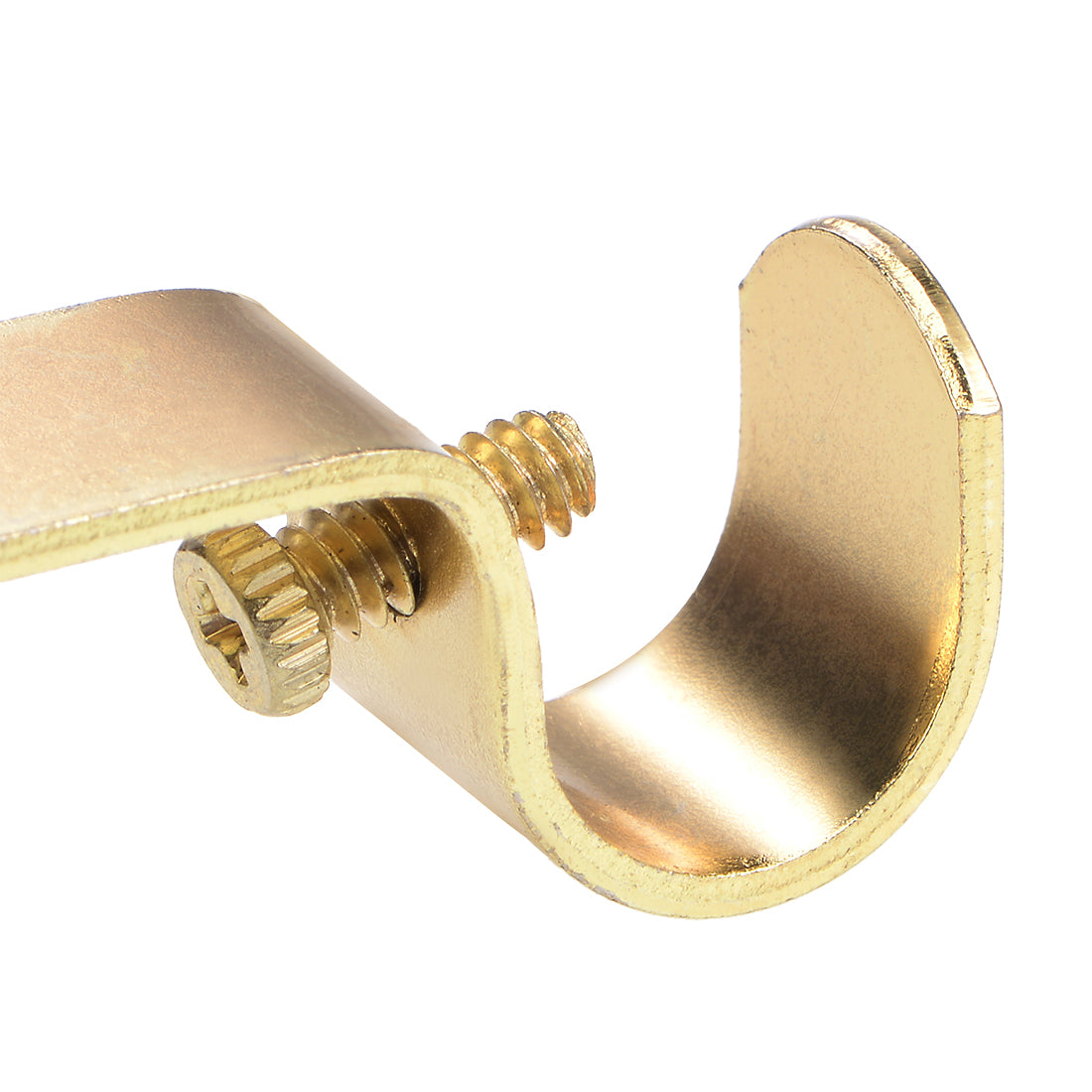 uxcell Uxcell Curtain Rod Bracket Iron Single Holder Support for 16mm Drapery Rod, 73 x 36 x 16mm Gold Tone 6Pcs