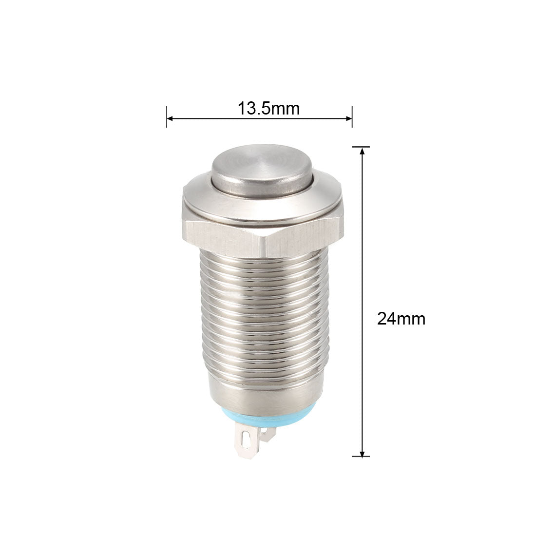 uxcell Uxcell Momentary Metal Push Button Switch 10mm Mounting Dia 1NO 1NC COM DC 30V 0.1A 24 x 13.5mm