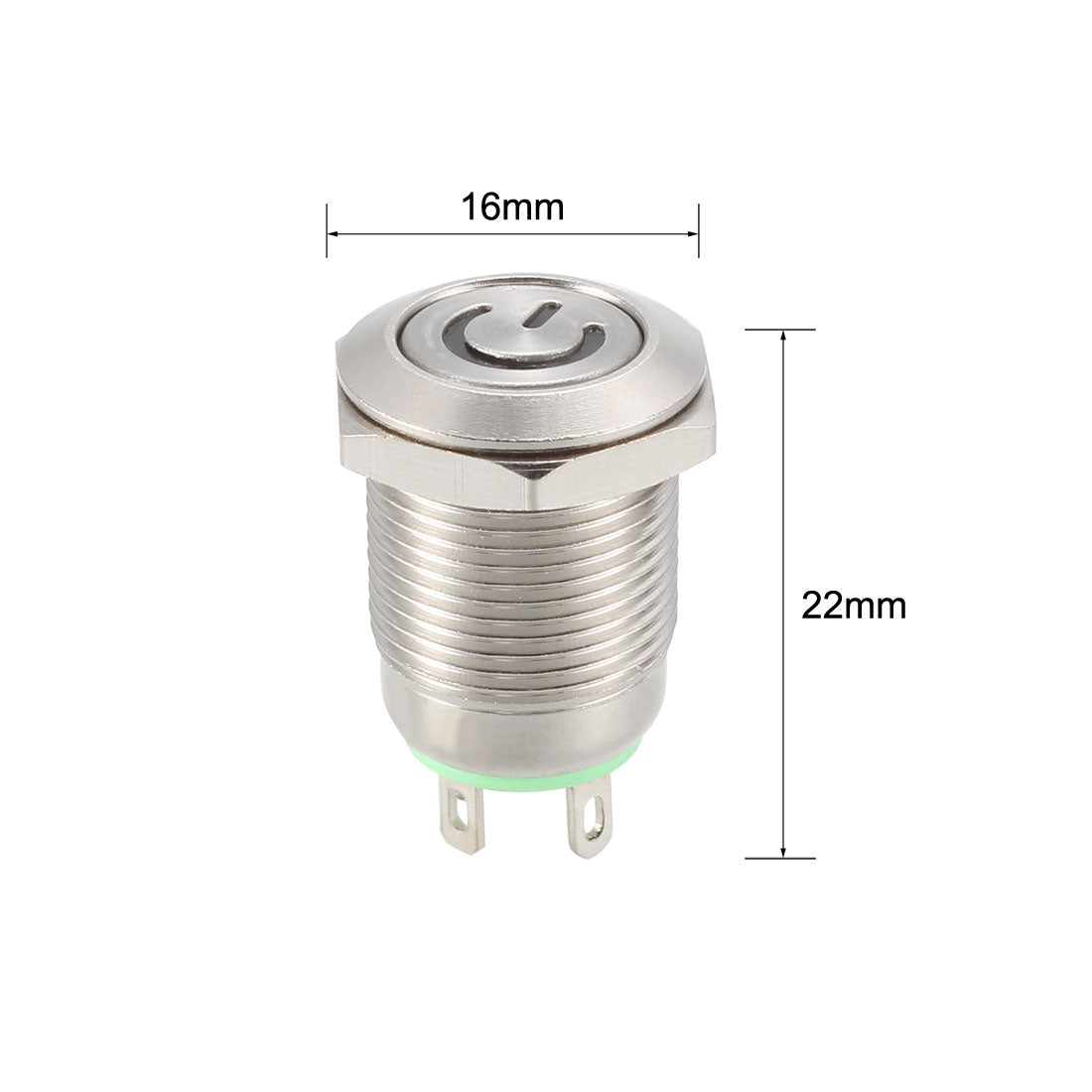 uxcell Uxcell Momentary Metal Push Button Switch Flat Head 12mm Mounting Dia 1NO 3-6V LED Light