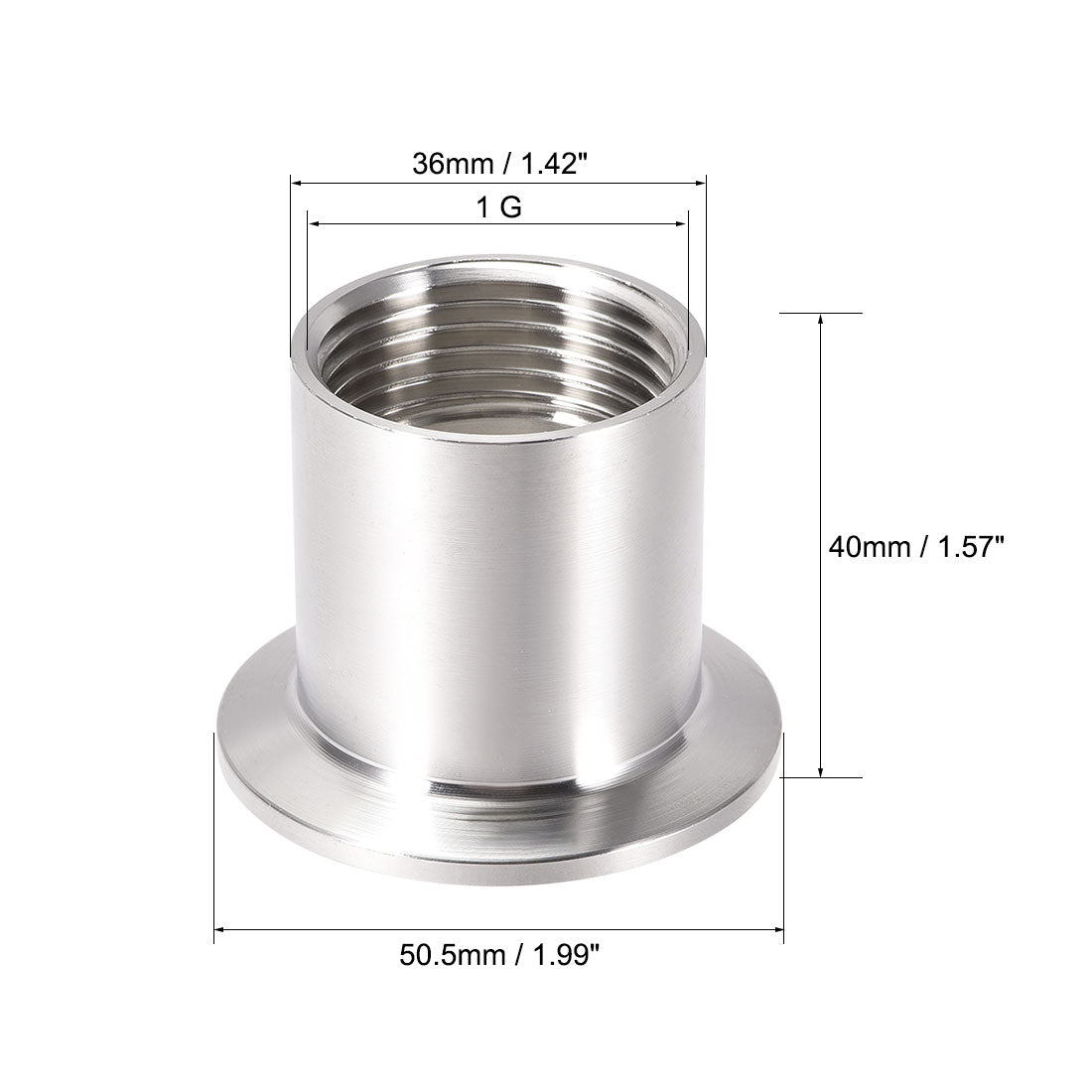 uxcell Uxcell 2Stk. 1G Innengewinderohrverschraubung an  Clamp OD 50.5mm Ferrule