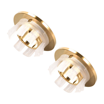 Harfington Uxcell Sink Overflow Covers Bathroom Kitchen Basin Trim Round Hole Caps Insert Spares Gold Tone 2 Pcs