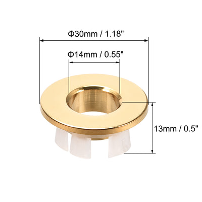 Harfington Uxcell Sink Overflow Covers Kitchen Basin Trim Round Hole Caps Insert Spares Gold Tone