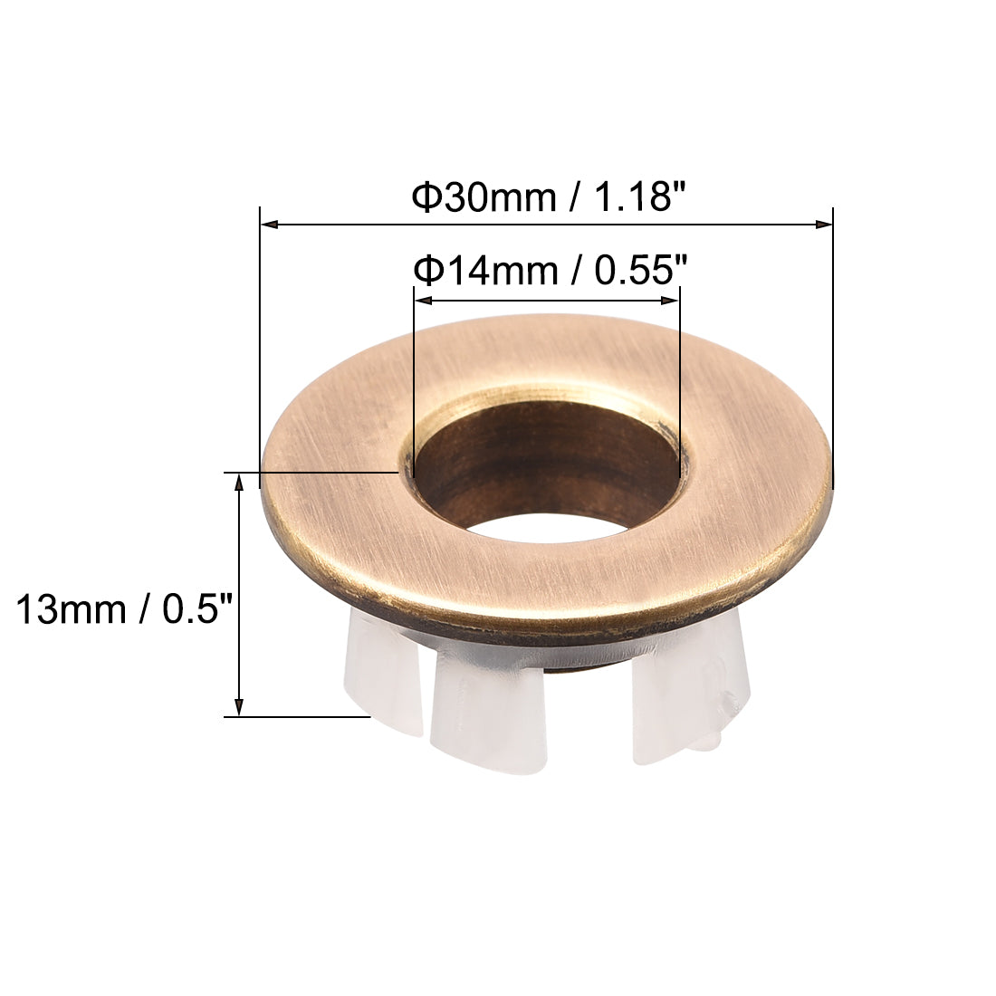 uxcell Uxcell Sink Overflow Covers Kitchen Basin Trim Round Hole Caps Insert Spares Bronze Tone