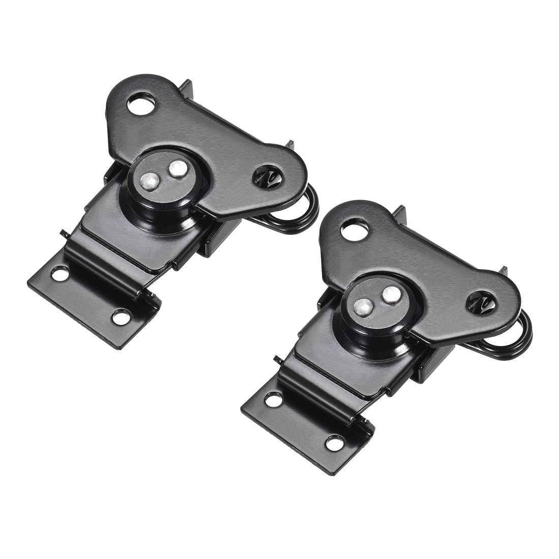 uxcell Uxcell 2.24-inch Iron Spring Loaded Butterfly Twist Latch Keeper Toggle Clamp - 2 Pcs (Black)