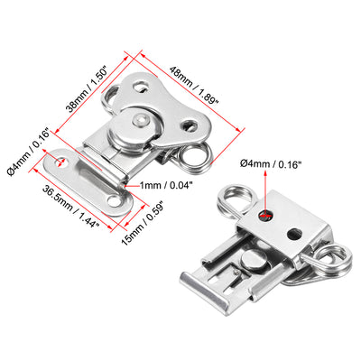 Harfington Uxcell 1.89-inch SUS304 Stainless Steel Spring Loaded Butterfly Twist Latch Keeper Toggle Clamp - 2 Pcs