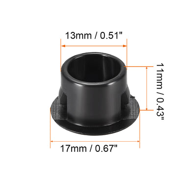 Harfington Uxcell 4pcs Mounting 13mm x 11mm Black Nylon Round Snap Panel Locking Hole Plugs Cover