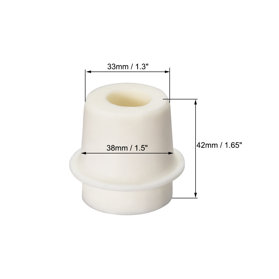 uxcell Uxcell 33-38mm Beige Drilled Silicone Stopper Plugs for Flask Test Tube Stopper 2 Pcs