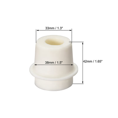 Harfington Uxcell 33-38mm Beige Drilled Silicone Stopper Plugs for Flask Test Tube Stopper 2 Pcs