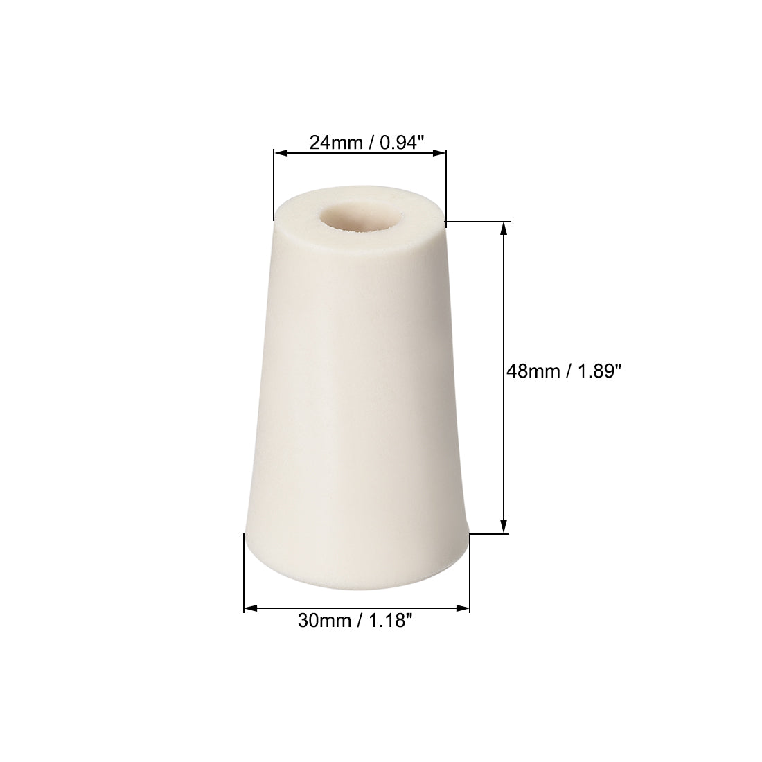 uxcell Uxcell 21-28mm Beige Drilled Silicone Stopper Plug for Flask Test Tube Stopper 2pcs