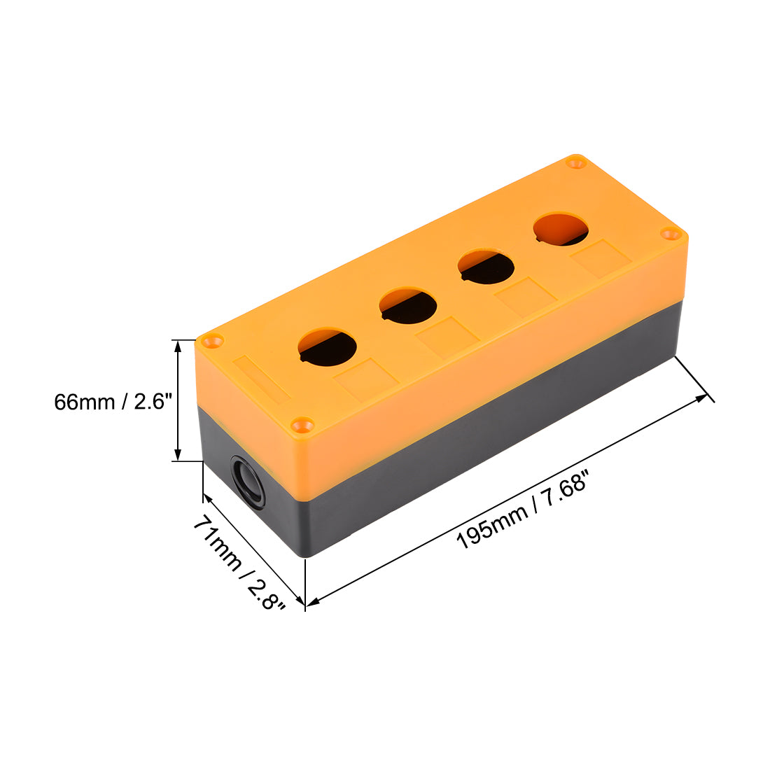 uxcell Uxcell Push Button Switch Control Station Box 22mm 4 Holes Yellow Black