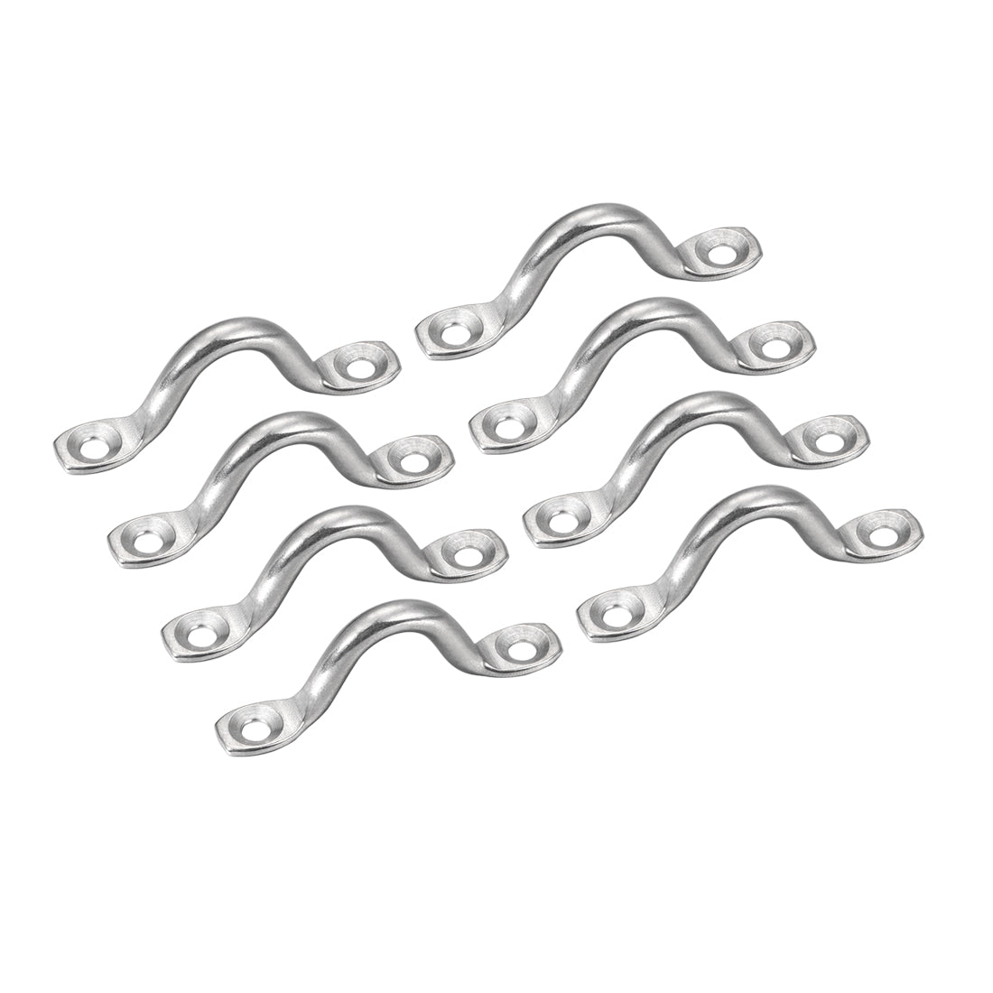 uxcell Uxcell Pad Eye Straps Deck Loops 2.1" Stainless Steel Tie Down Buckle 8Pcs