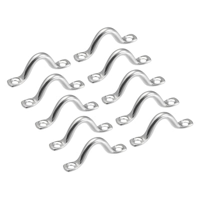 Harfington Uxcell Pad Eye Straps Deck Loops 2.4" Stainless Steel Tie Down Buckle 10Pcs