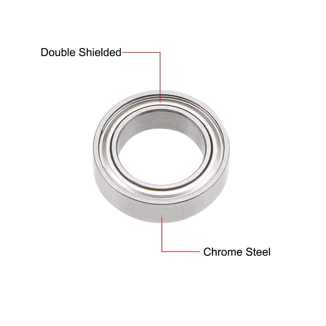 uxcell Uxcell Deep Groove Ball Bearings Metric Double Shielded Chrome Steel Roller ABEC1 Z1