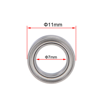 Harfington Uxcell Deep Groove Ball Bearings Metric Double Shielded Chrome Steel Roller ABEC1 Z1