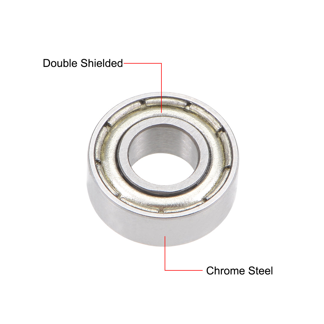 uxcell Uxcell Deep Groove Ball Bearings Metric Double Shielded Chrome Steel Roller ABEC1 Z1