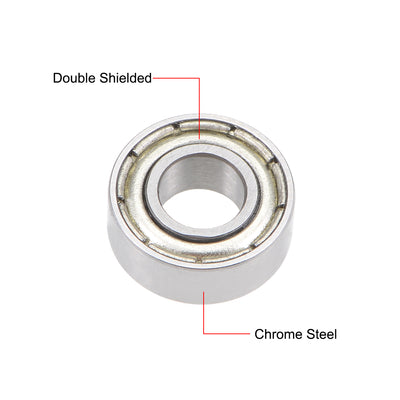 Harfington Uxcell Deep Groove Ball Bearings Metric Double Shielded Chrome Steel Roller ABEC1 Z1