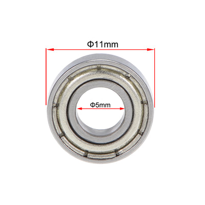 Harfington Uxcell Deep Groove Ball Bearings Metric Double Shielded Chrome Steel Roller ABEC1 Z1