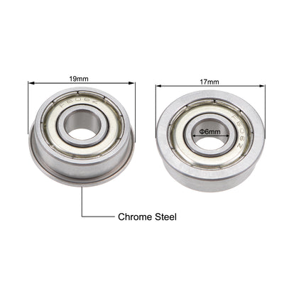 Harfington Uxcell Flange Deep Groove Ball Bearings Double Shield Chrome Steel