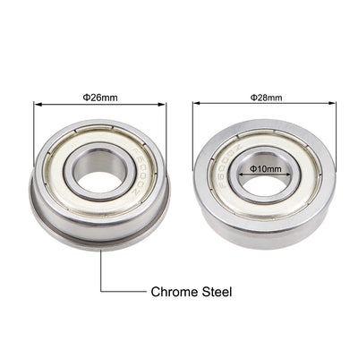 Harfington Uxcell Flange Deep Groove Ball Bearings Double Shield Chrome Steel