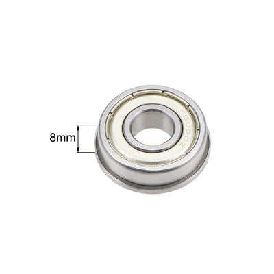 Harfington Uxcell Flange Deep Groove Ball Bearings Double Shield Chrome Steel