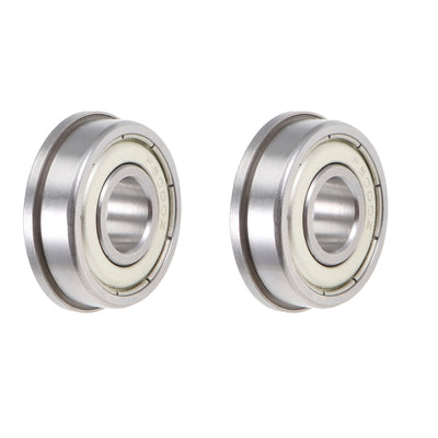 Harfington Uxcell Flange Deep Groove Ball Bearings Double Shield Chrome Steel