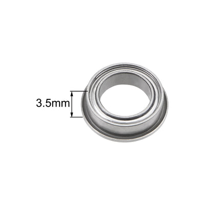 Harfington Uxcell MF128ZZ Flange Ball Bearing 8x12x3.5mm Shielded Chrome Bearings 2pcs