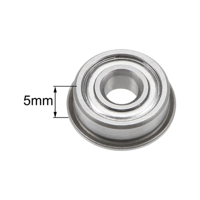 Harfington Uxcell Flange Deep Groove Ball Bearings Double Shield Chrome Steel