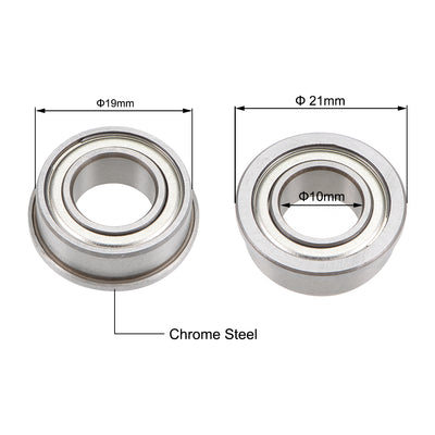 Harfington Uxcell Flange Deep Groove Ball Bearings Double Shield Chrome Steel