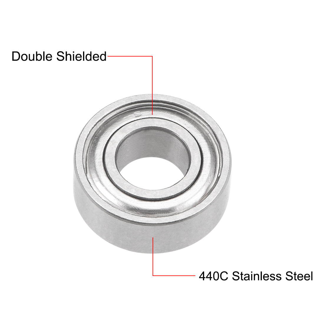 uxcell Uxcell Miniature Deep Groove Ball Bearings Double Shielded Stainless Steel