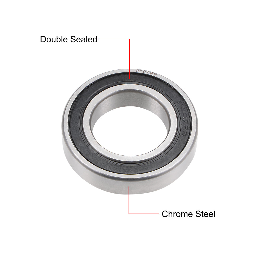 uxcell Uxcell Deep Groove Ball Bearing Double Sealed Chrome Steel Bearings