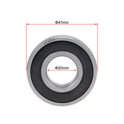 Harfington Uxcell Deep Groove Ball Bearing Double Seal Chrome Steel P0 Z1 Metric Bearings