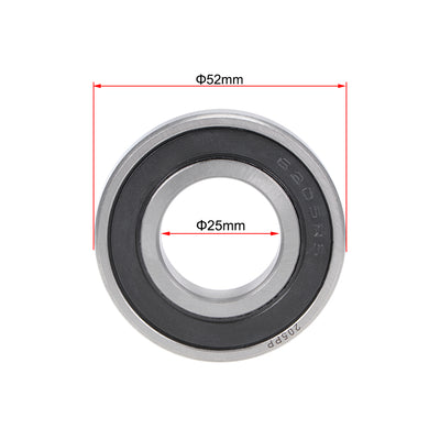 Harfington Uxcell Deep Groove Ball Bearing Double Seal Chrome Steel P0 Z1 Metric Bearings