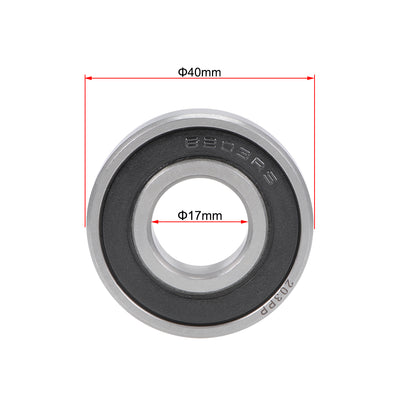 Harfington Uxcell Deep Groove Ball Bearing Double Seal Chrome Steel P0 Z1 Metric Bearings